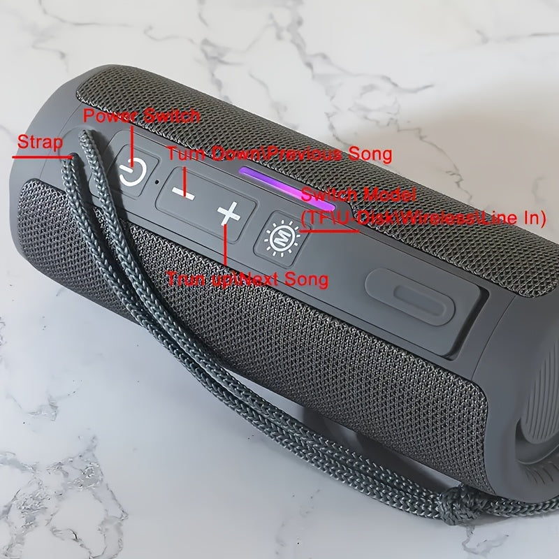 TG365 Wireless Speaker with LED Light | Portable Outdoor Wireless Speaker | Built-In Microphone, TWS Stereo, Supports Audio Cable, Micro SD/TF Card, Hands-Free Calling/Fm/Tf Card/Usb Drive, Enhanced Shock Resistance, Birthday Party Gifts