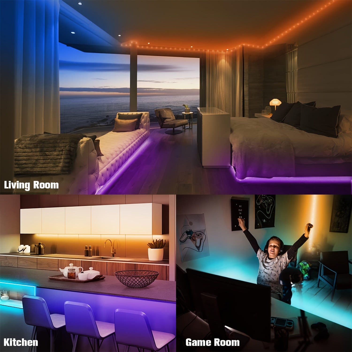 NBBUFF 100Ft LED Strip Lights Designed for Rooms, Featuring a 44-Key Remote Control, Colors And Dynamic Effects, Easy Installation, And Can Be Cut to Fit The Desired Length, Perfect for Bedrooms, Room Decoration, Party Ambiance, Festive Lighting