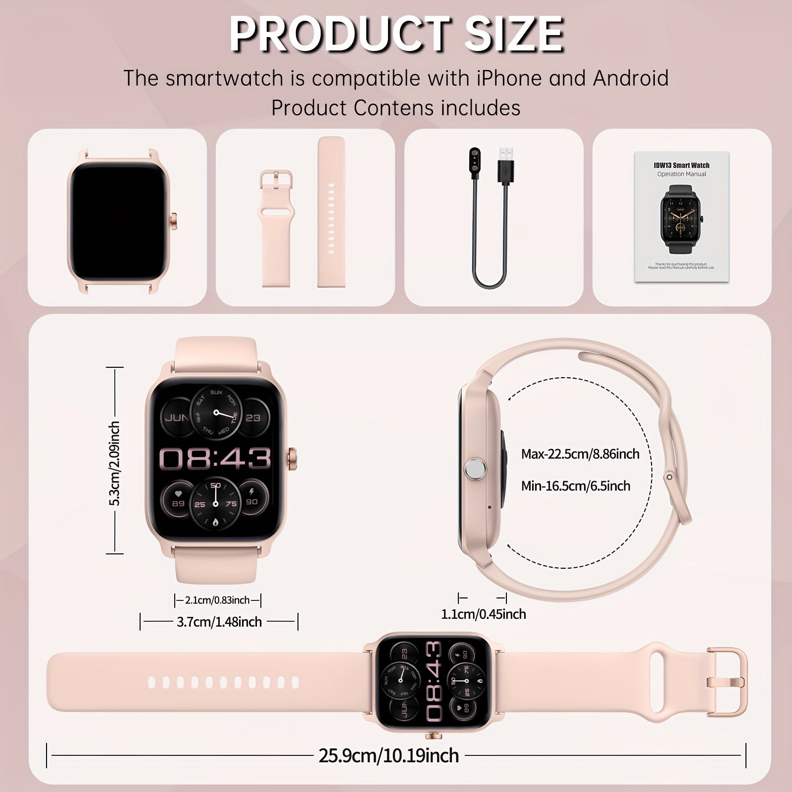 [Mother's Day Gift] Mother's Day Gift, FAWEIO Women's Smart Watch, Men's Wireless Calling, 1.8-inch HD Touchscreen, Fitness Tracker, 100+ Sports Modes, Built-in Alexa Smartwatch, Suitable for iPhone and Android