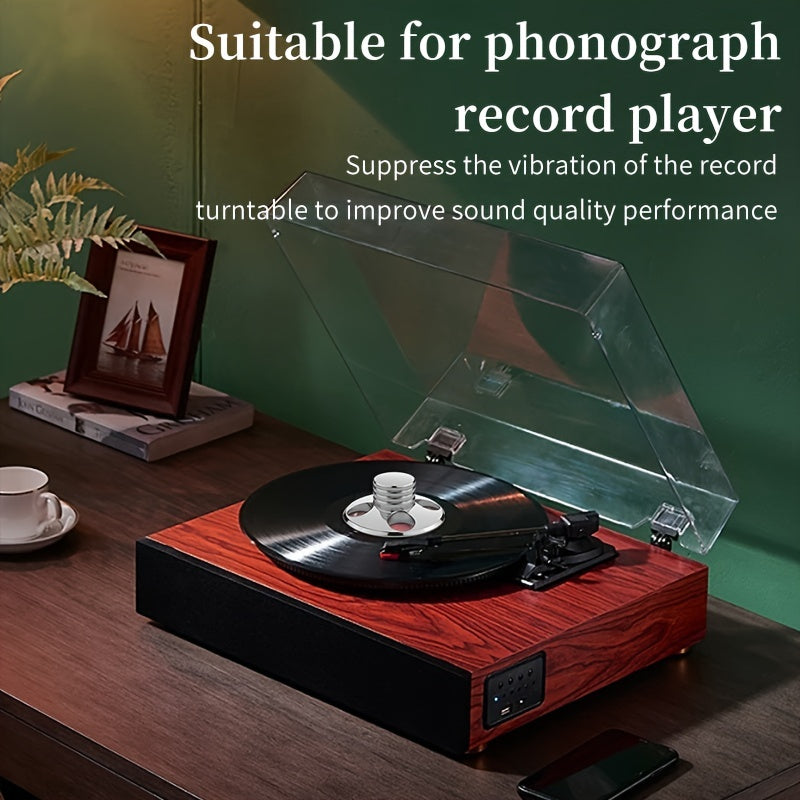 YYAUDIO Metal Record Weight Stabilizer for Turntables | LP Clamp That Reduces Noise, Durable Polished Surface, Compatible with Vinyl Records & Audio Devices, Accessory for Noise Reduction, Elegant Audio Add-On, Engineered with Precision