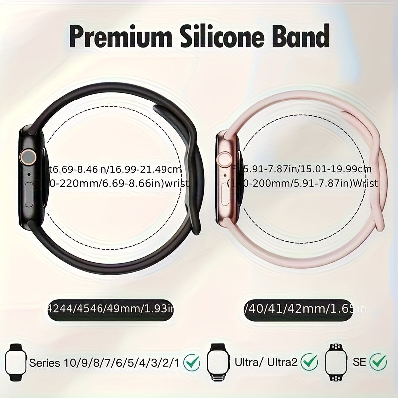 15pcs of Sports Watch Straps That Fit Apple Watch Sizes 44Mm, 45Mm, 46Mm, 49Mm, 42Mm, 41Mm, And 38Mm, Suitable for Both Men And Women. These Soft Silicone Bands Are Designed for Iwatch Series 10, 9, 8, 7, 6, SE, 5, 4, 3, 2, And 1