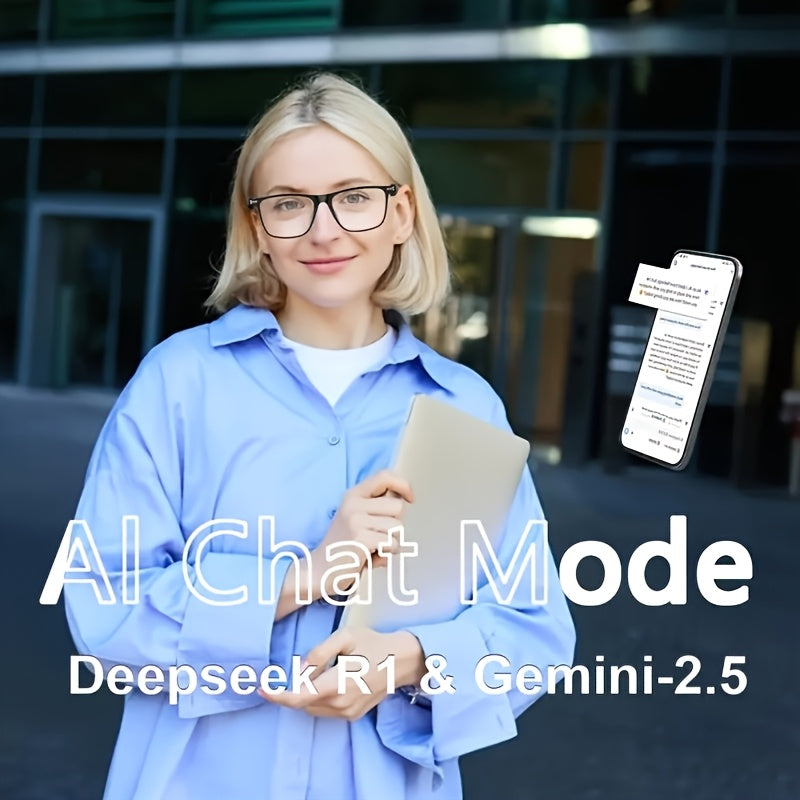 AI Smart Glasses, Supporting Real-time Translation in 160 Languages, Equipped with a GPT Chat System, Unisex Multifunctional Audio Glasses with Built-in Microphone and Speaker, Featuring Music Playback and Hands-free Calling During Calls