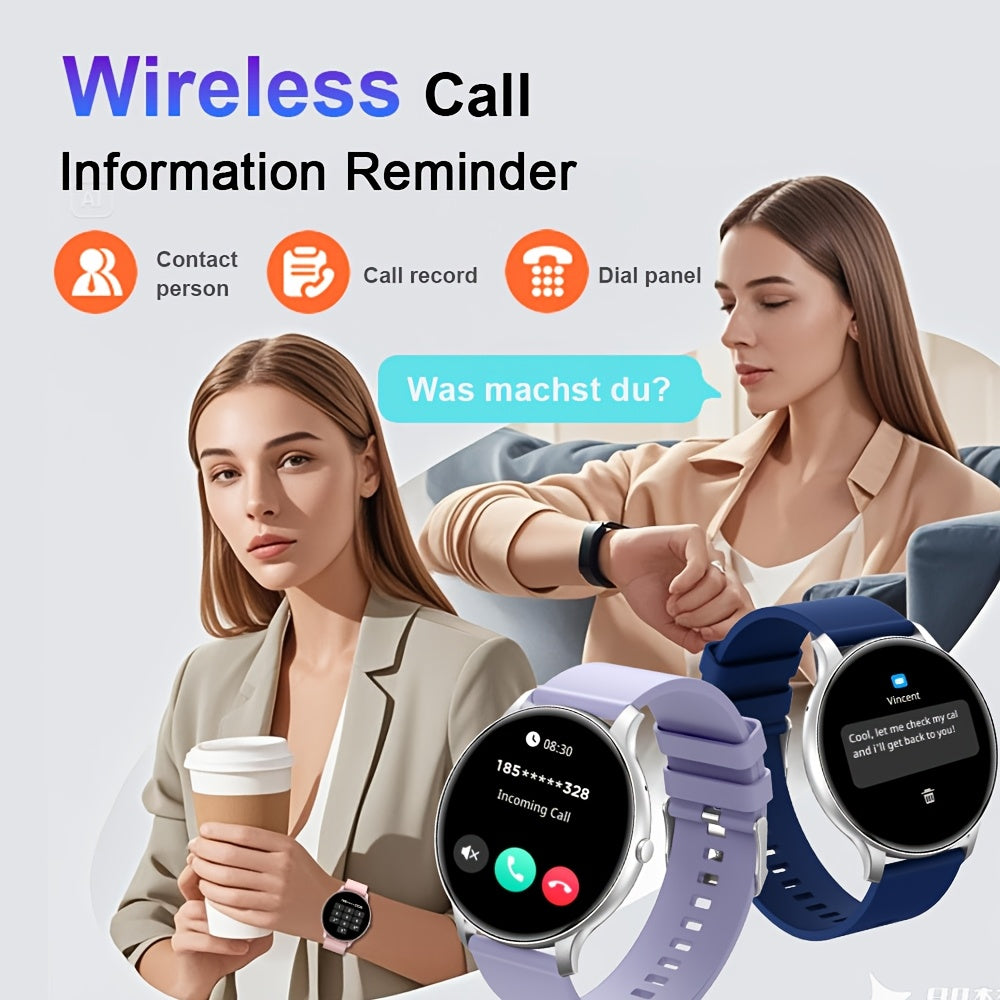 GWENLAND Smart Watch Compatible for with SIM-Free Wireless Calling, Music Control, IP68 Fitness Tracker Smartwatch, Step Counter/Pedometer, Distance Meter, 100+ Sport Modes, Rechargeable Battery, Compatible for Smartphone