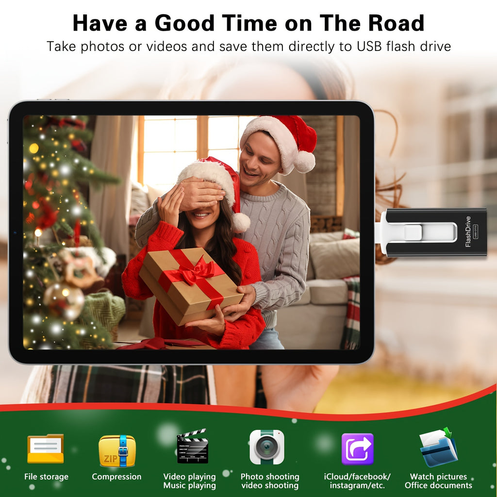 USB Flash Drive for Phone and Pad, Photo Stick High Speed External USB Thumb Drives Photo Storage Memory Stick for Save More Photos and Videos