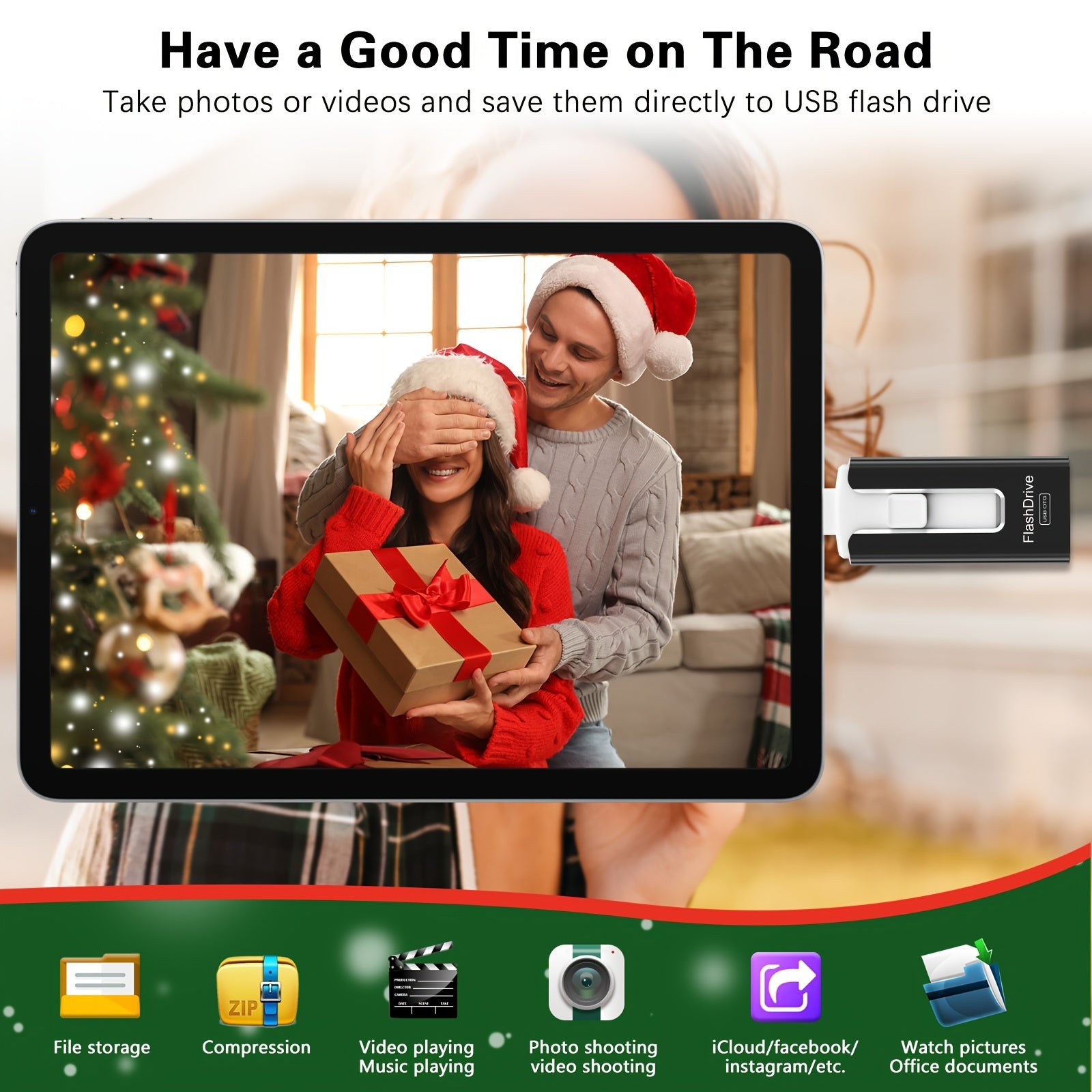 USB Flash Drive for Phone and Pad, Photo Stick High Speed External USB Thumb Drives Photo Storage Memory Stick for Save More Photos and Videos