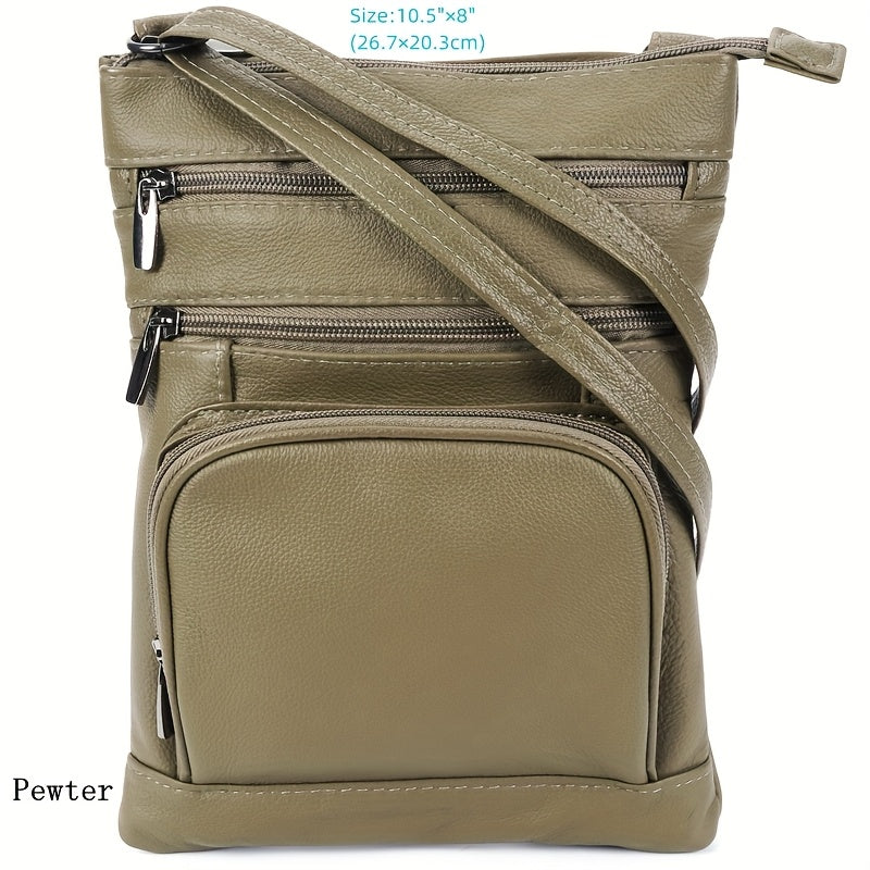 Genuine Leather Shoulder Bag, Super Soft First-layer Cow Leather Crossbody Bag, Multi-functional Smartphone And Computer Storage Bag, 3 Sizes And Many Colors