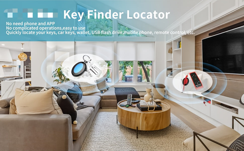 Key Finder with 1 Transmitter And 4 Receivers, Equipped with an LED Flashlight, Designed to Help Locate Keys, Mobile Phones, Wallets, And Remote Controls to Prevent Loss.