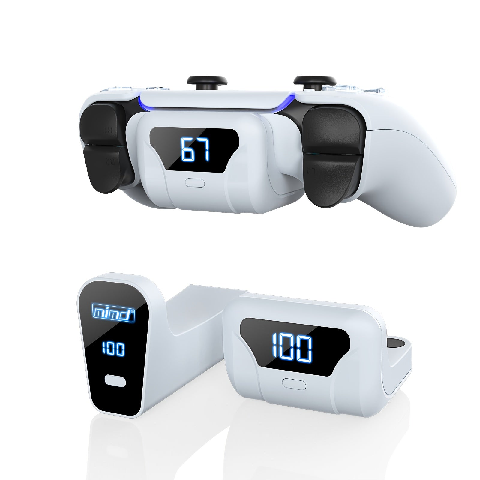 Rechargeable Battery Pack for Ps5/Dualsense Edge Controller, Built-In High Capacity Battery: 1800Mah-2000Mah with LED Indicator And Charging Cable, Charging Kit for Playstation 5/Dualsense Edge Controller, Great Gaming Gift