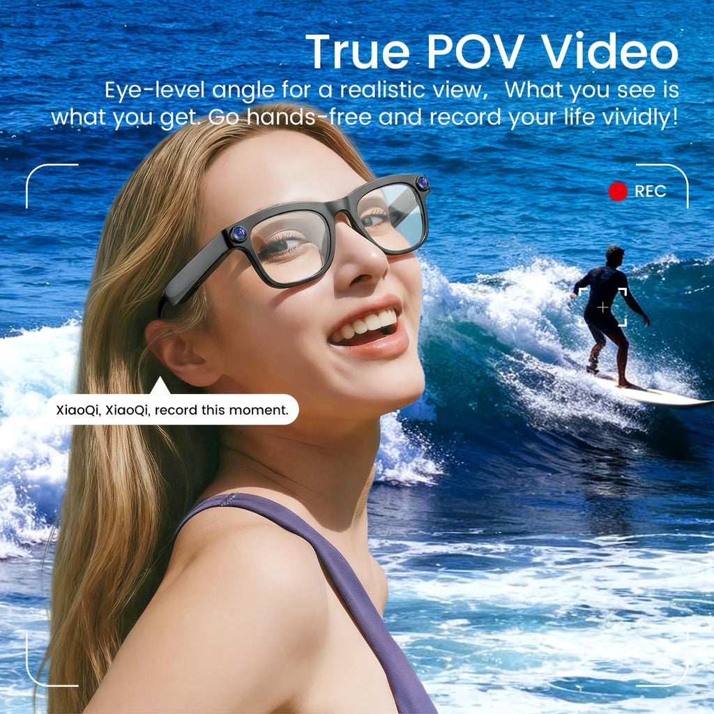 KLZO-AI Smart Glasses with 2MP HD Camera, Real-Time Voice Translation (100+ Languages), Bluetooth Calling & Music Player, Lightweight Wearable Recording Glasses Camera Glasses Ai Smart Glasses with Camera