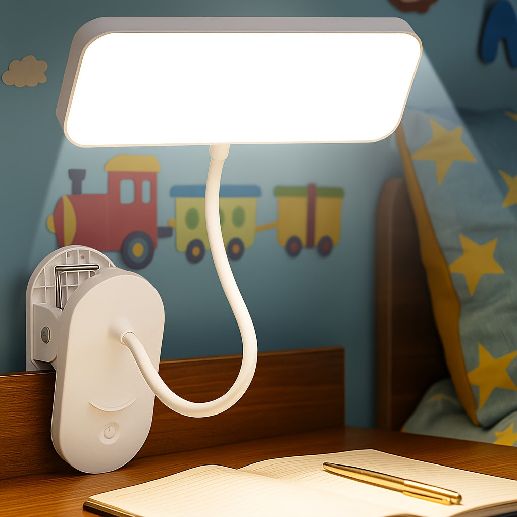 Flexible Gooseneck Desk Lamp with 3 Lighting Modes and 3 Brightness Levels. The Lamp Head Can Be Rotated 360°. LED Study Desk Lamp Is Dimmable. Office, Study and Reading Desk Lamp.