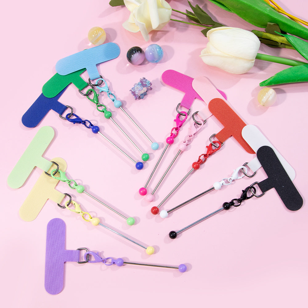 30pcs/15pcs Beadable Phone Tether Tab Set with Blank Beadable Bars, DIY Phone Lanyard Adapter Kit for Phone Charms, Keychains & Phone Decorations, Wedding Holiday, Best Friend Gifts
