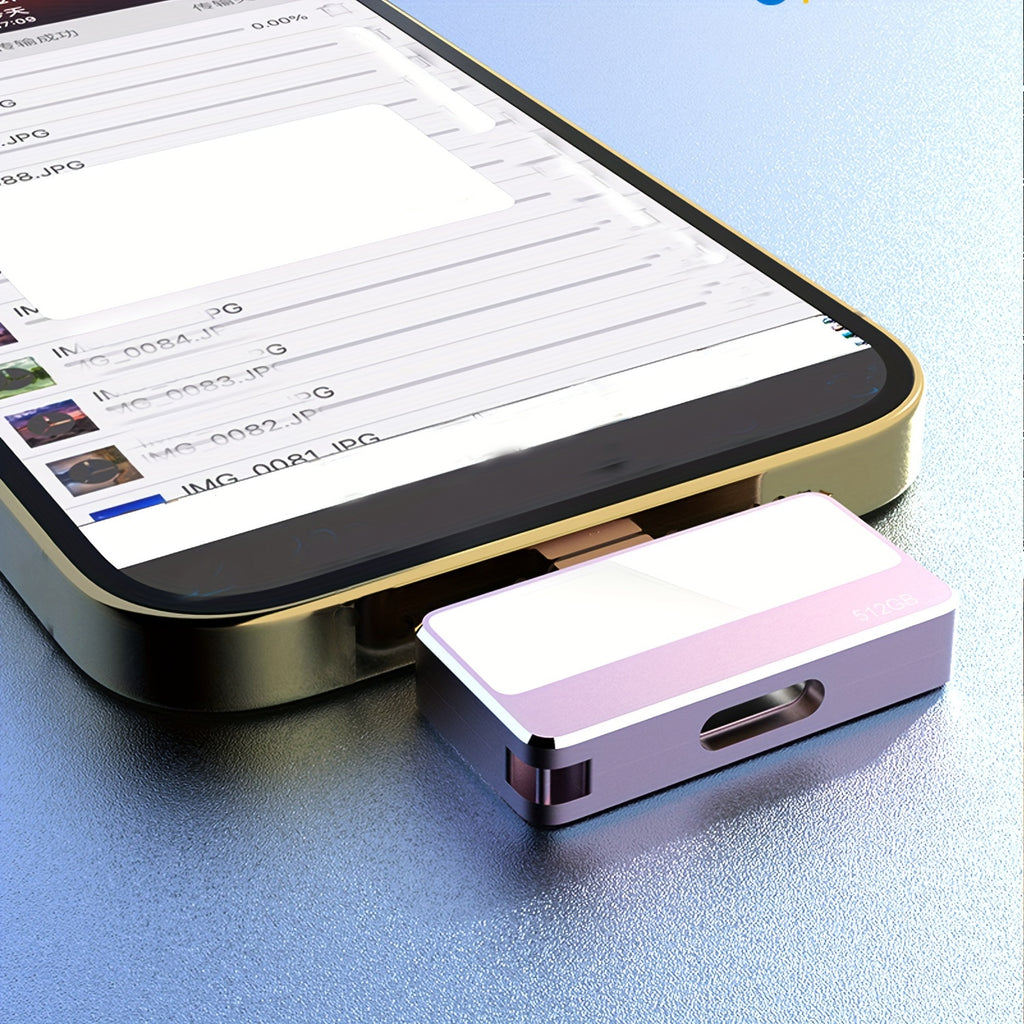 USB Flash Drive 512GB for I Phone Photo Stick Thumb Drive External Storage USB C Memory Stick Compatible I Phone Android USB C Pad Pro Tablets Mac Computers 512GB Pink