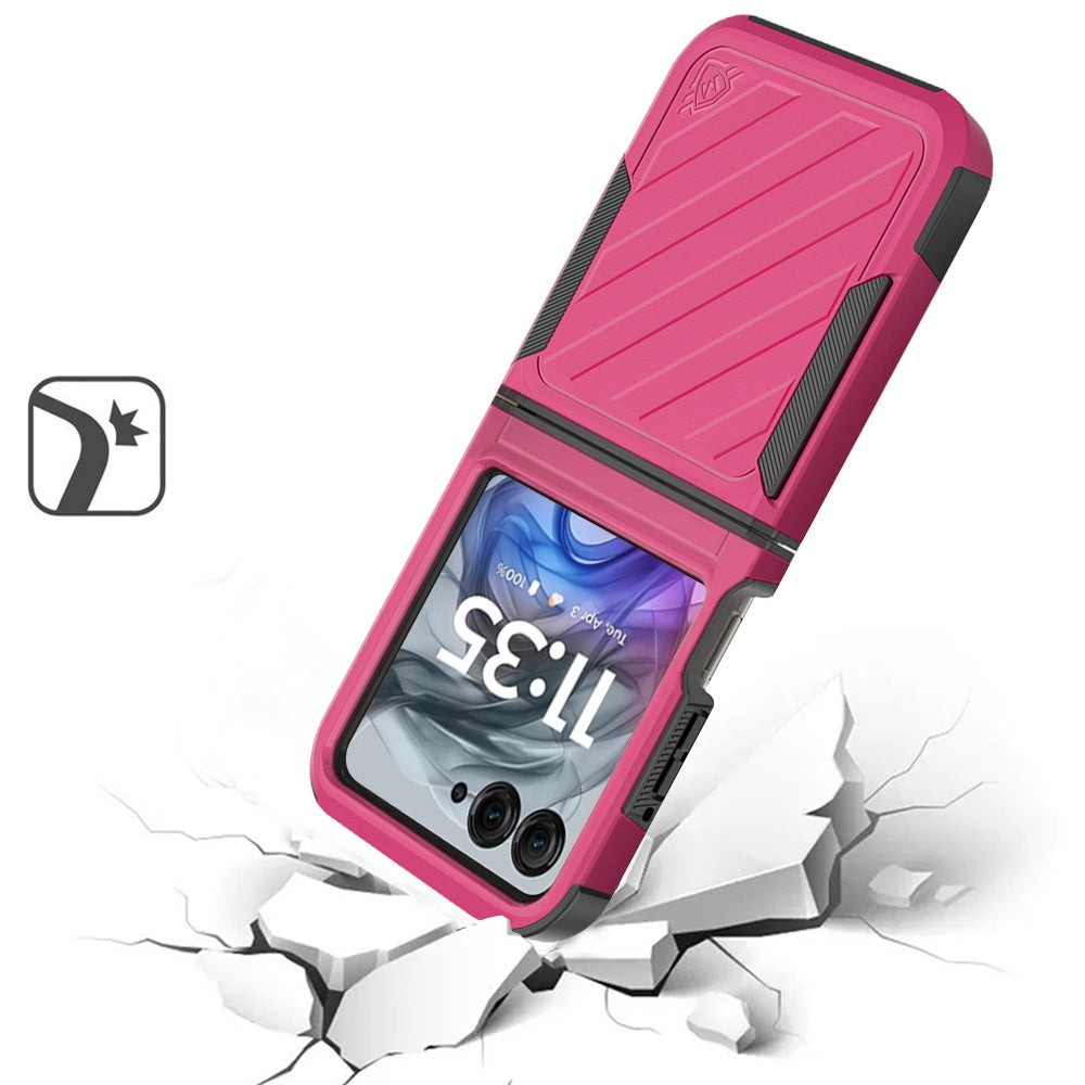 For Motorola Razr 2024 Noble Lined Shockproof Dual Layer Hybrid Phone Cover Case