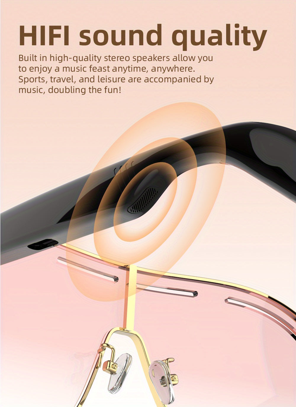 New Smart Audio Glasses with Stereo Sound Quality, Touch Control Adjustment, Clear Call Quality, Intelligent Noise Reduction, Type-c Charging, Rechargeable Battery, Ultra-long Standby Time, Fashionable And Stylish, Suitable for Travel
