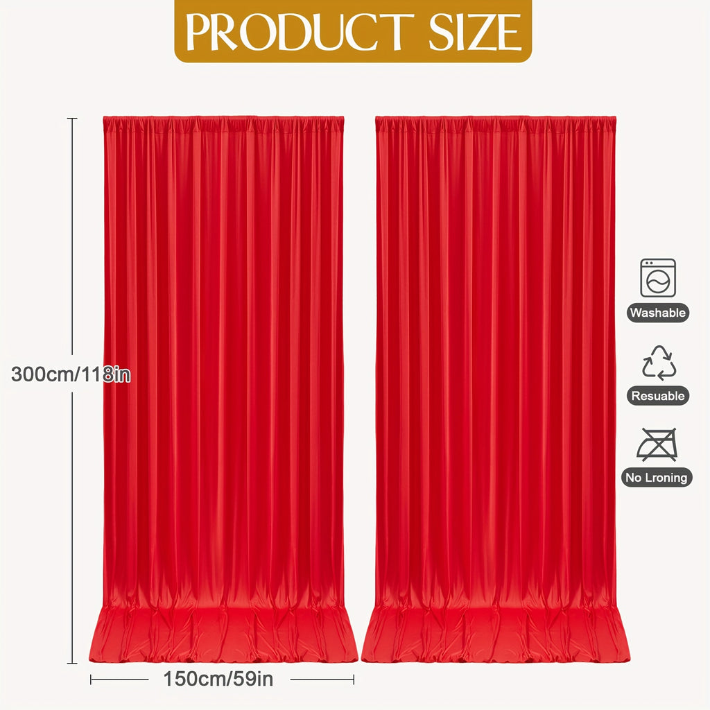 2pcs Of 10ft*10ft Elegant Polyester Spandex Photography Background Cloth, Banquet Decoration Curtains with Pole Bags, Soft And Smooth, Wear-resistant And Wrinkle-resistant, Suitable for Weddings, Birthdays, Banquets, Balls And Other Activities.