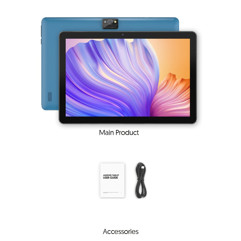 10-Inch Android Tablet Featuring The Latest Android 13, Equipped with 7GB of RAM (3+4) And 64GB of Storage, Expandable Up to 512TB Via TF Card. This Wi-Fi Tablet Includes a 2MP Front Camera And an 8MP Rear Camera