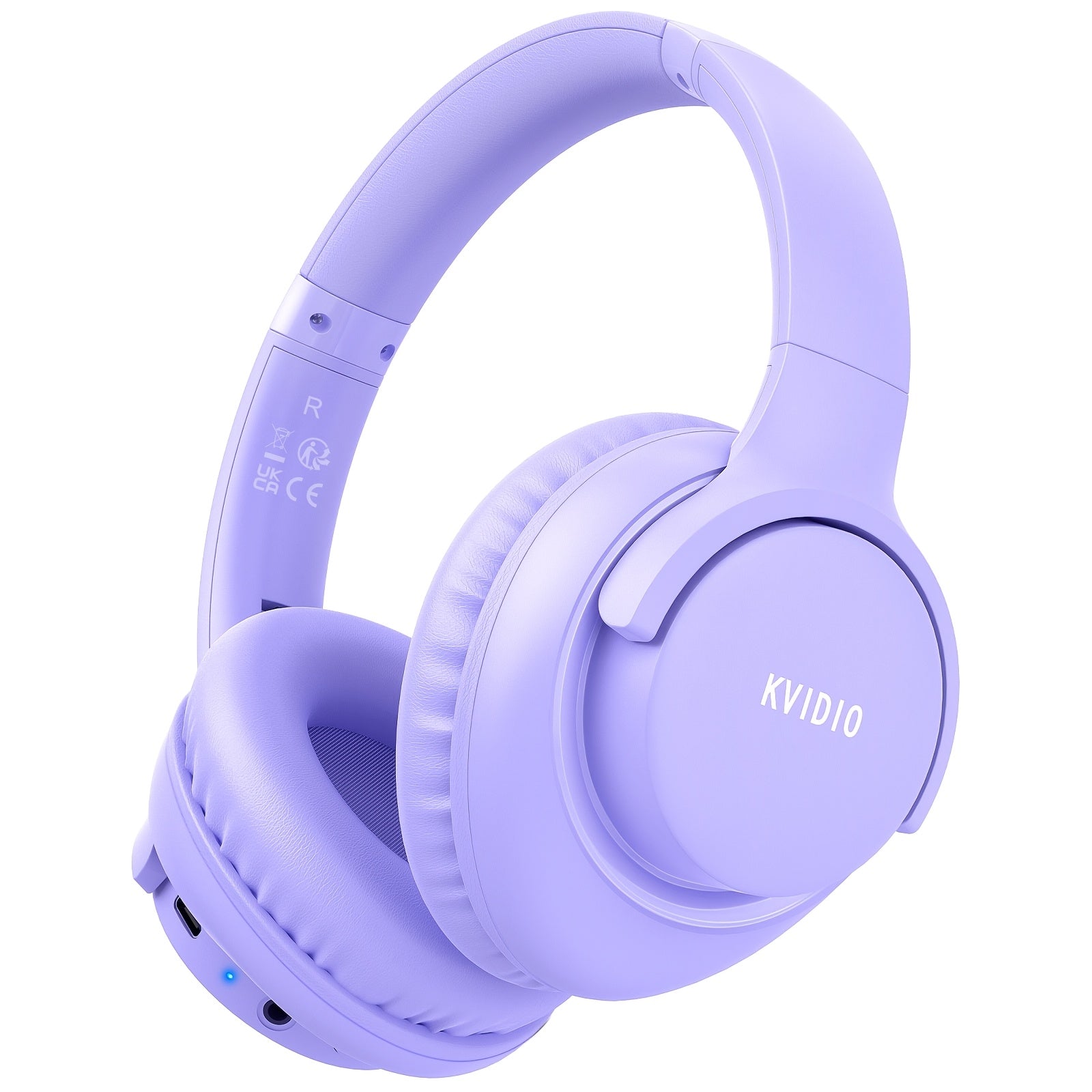 KVIDIO Wireless Over-Ear Headphones, Rich Bass, Hifi Stereo, Low Latency, 65 Hours Ultra-Long Battery Life, with Microphone, Foldable Lightweight Design, Suitable for Travel, Work