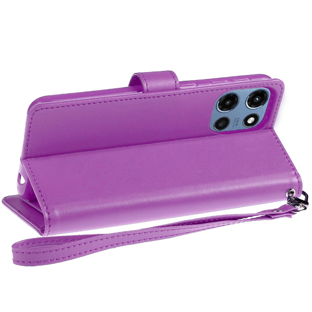 For Motorola Moto G 5G 2025 Phone Case, PU Leather Wallet Stand ID Card Holder Cover