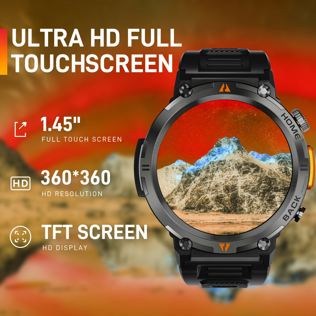 Smart Watch for Men, Wireless Answer Make Calls, Message Notification, HD Touch Smartwatch, Step Counter Sports Smart Watch, Compatible with iPhone and Android Phones