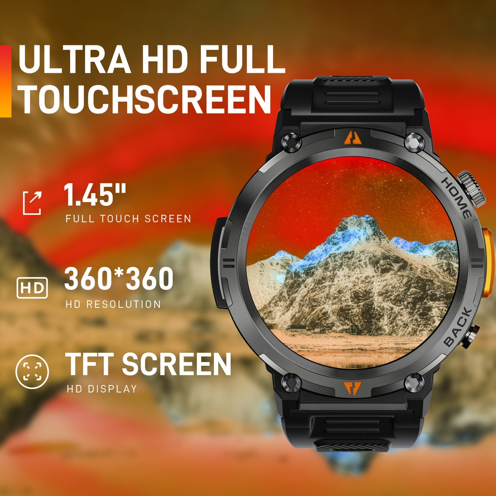 Smart Watch for Men, Wireless Answer Make Calls, Message Notification, HD Touch Smartwatch, Step Counter Sports Smart Watch, Compatible with iPhone and Android Phones