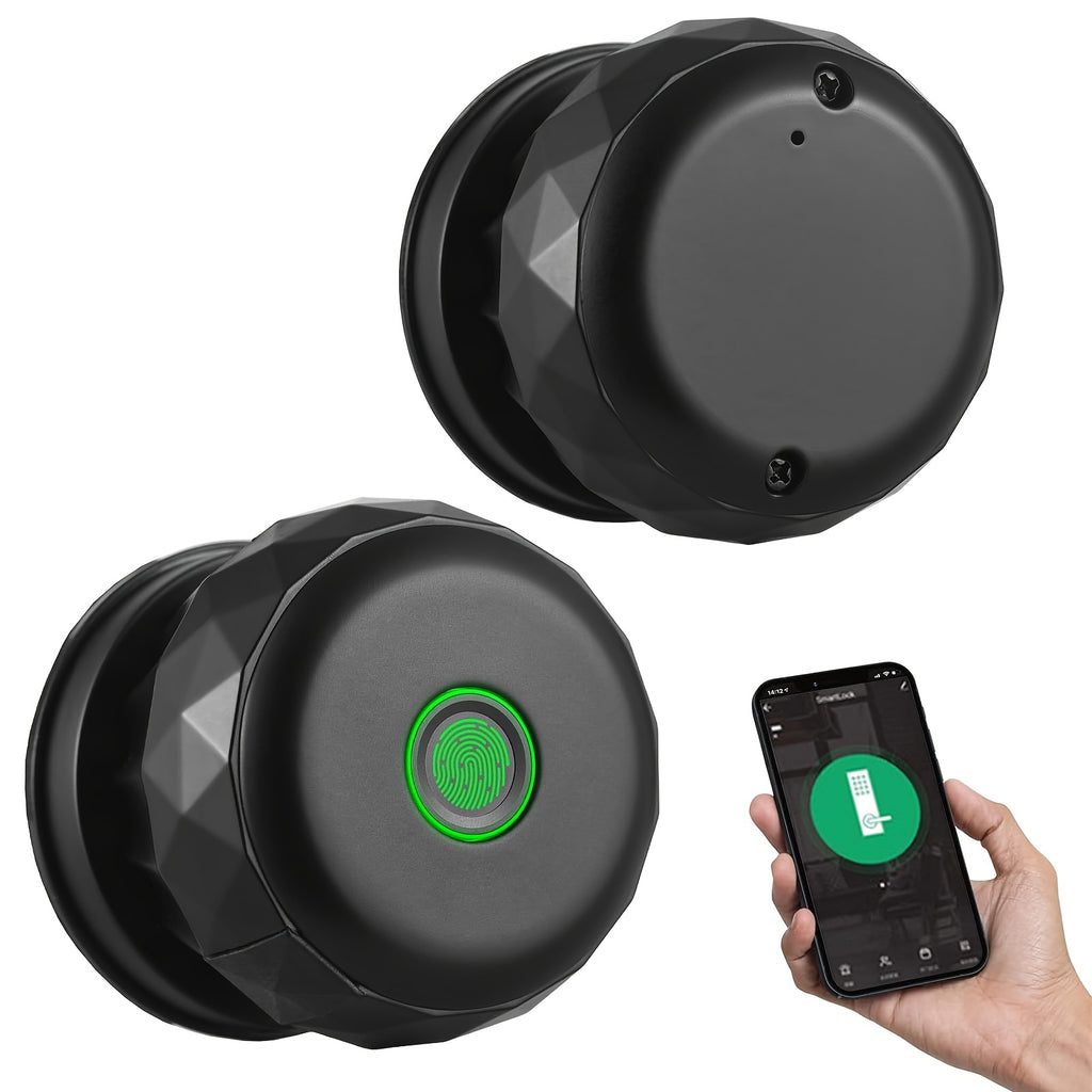 Smart Fingerprint Door Lock Handle - Smart Door Lock With Handle 3 In 1 With IC Card/Key/100 Fingerprint Biometric Electronic Keyless Door Lock For Bedroom Home Hotel Office Easy Installation Black.