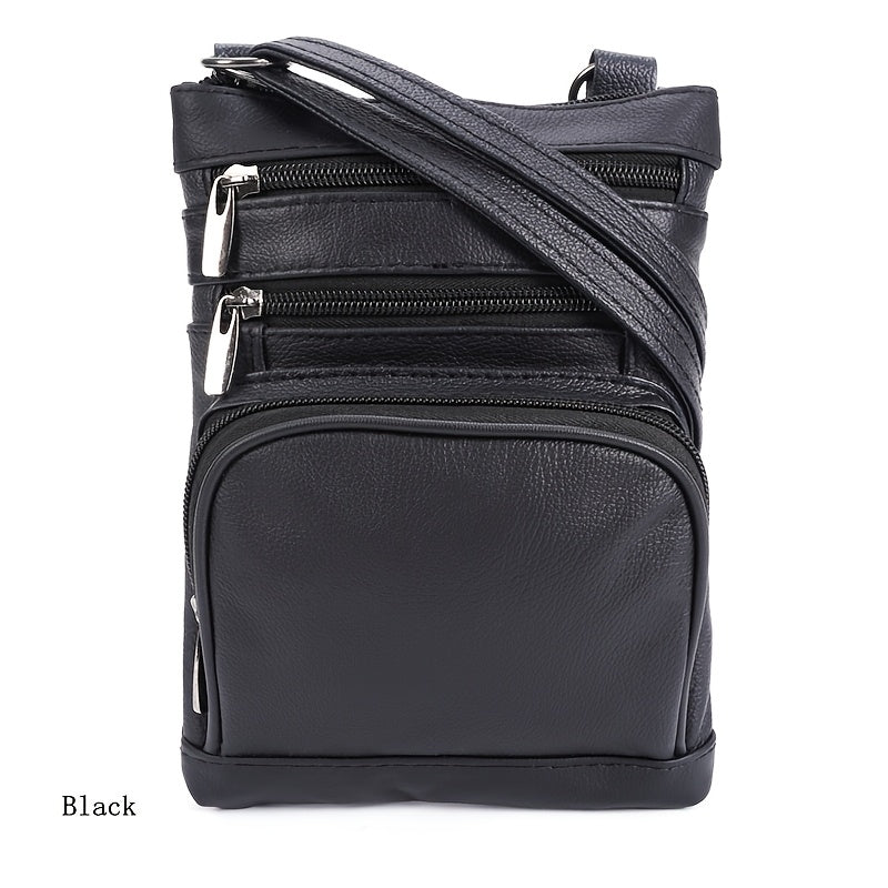 Genuine Leather Shoulder Bag, Super Soft First-layer Cow Leather Crossbody Bag, Multi-functional Smartphone And Computer Storage Bag, 3 Sizes And Many Colors