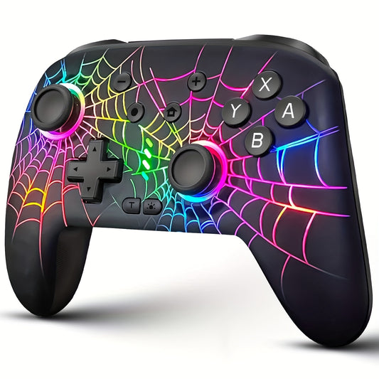 Wireless Controller for Switch/Lite/OLED, Cool RGB Wired PC Game Joysticks, Wireless IOS/Android Remote with LED Light, Programmable Switch Accessories, Christmas Gift
