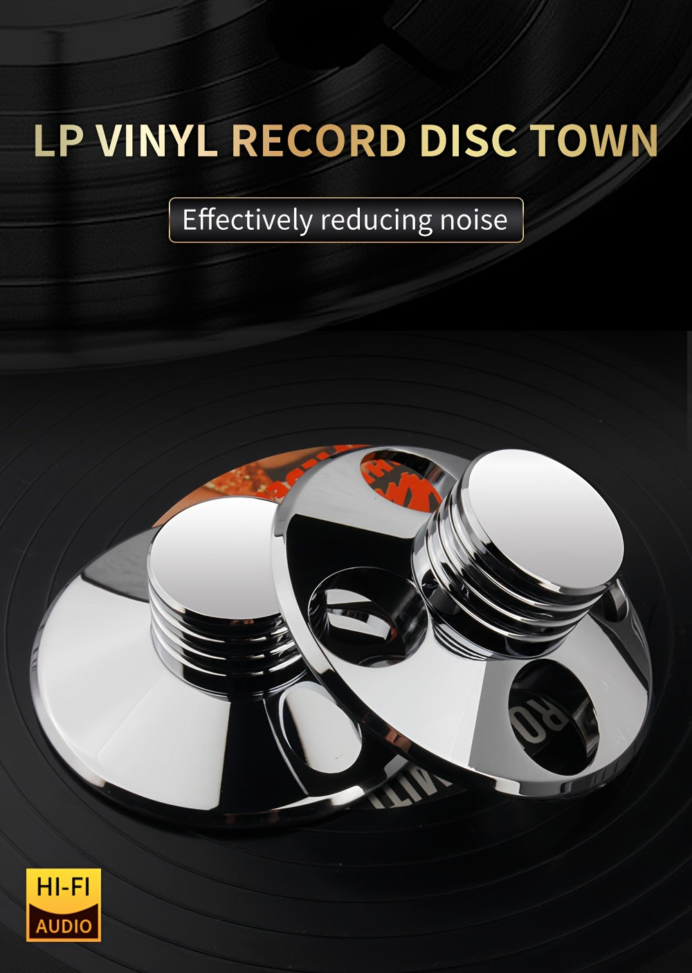 YYAUDIO Metal Record Weight Stabilizer for Turntables | LP Clamp That Reduces Noise, Durable Polished Surface, Compatible with Vinyl Records & Audio Devices, Accessory for Noise Reduction, Elegant Audio Add-On, Engineered with Precision
