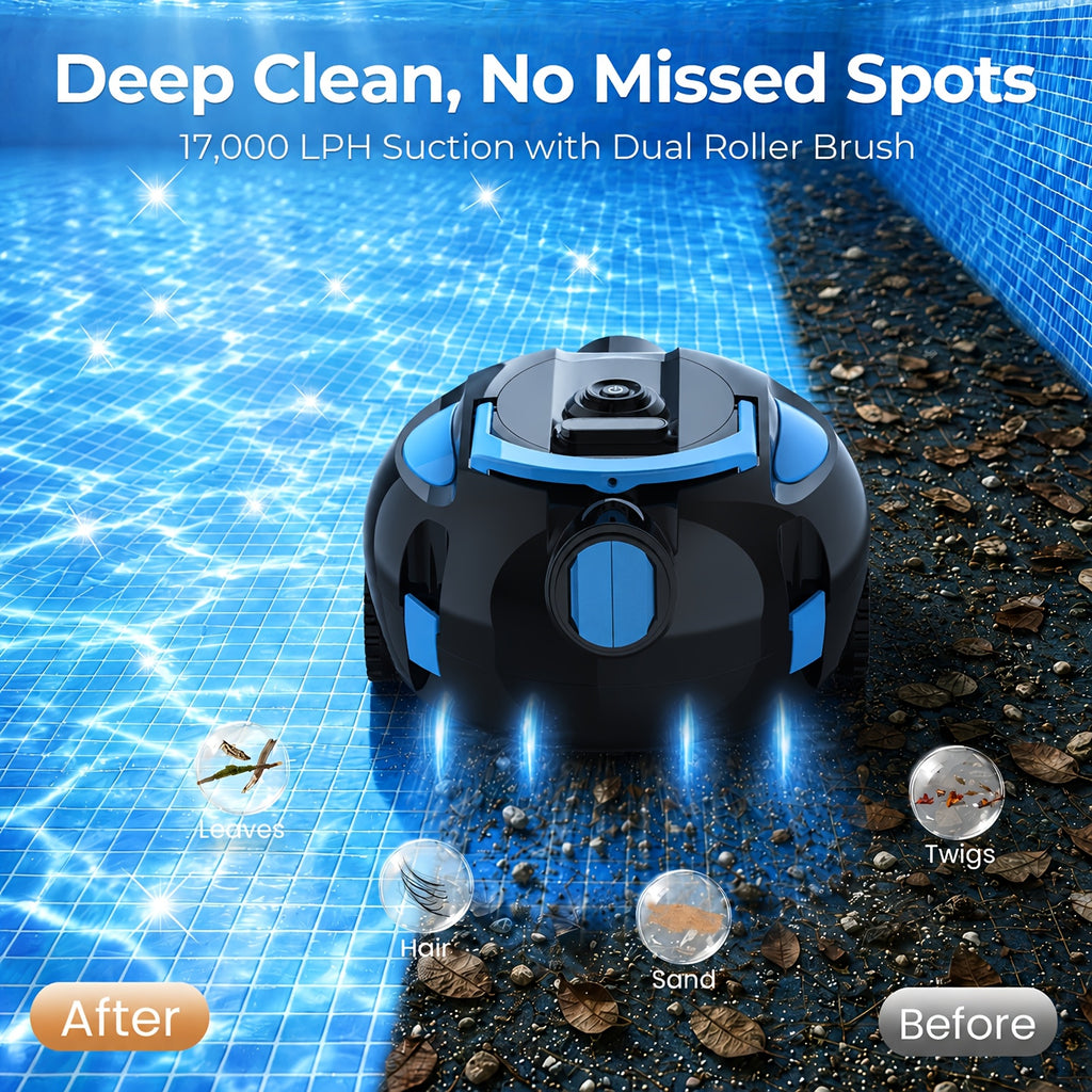 [Smart Pool Cleaning Robot] New Smart Pool Cleaning Robot -Say Goodbye to Manual Cleaning! INSE Cordless Pool Robot Effortlessly Maintains Your Pool with Full Automation, Saving You Time and Effort.Precision Navigation + Powerful Cleaning!Keeps Your Pool