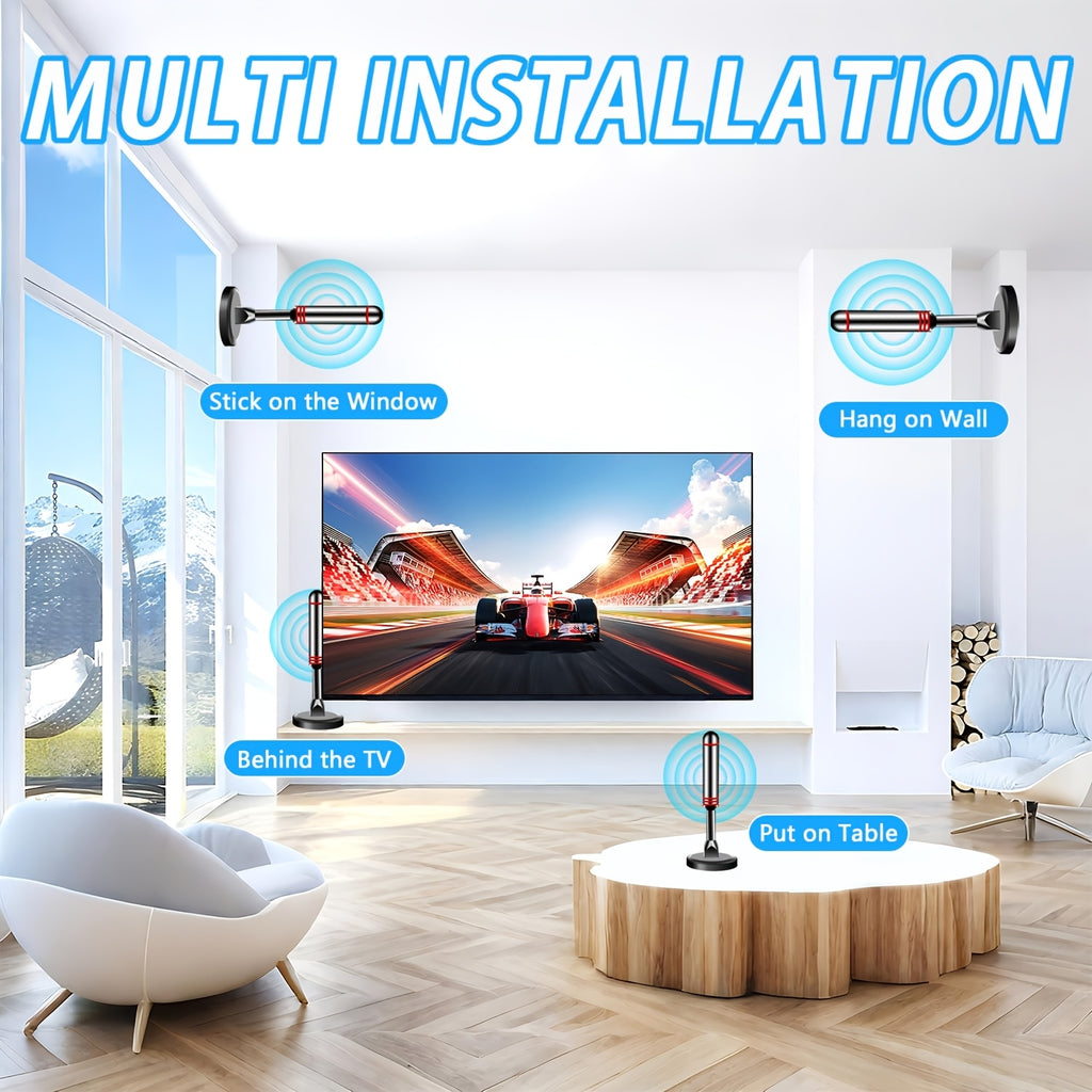 2025 TV Antenna Indoor Antenna for Smart TV 150 Mile Long Range Reception HD Digital Antenna Outdoor for Local Channels Supports 8K 4K 1080P, 10 Feet 2.5C2V Premium Coaxial Cable