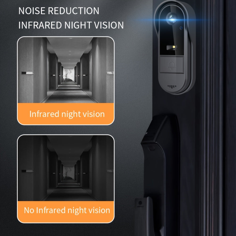 Smart Video Doorbell with Camera, Visual Doorbell Camera with 4.3-inch Display, Wide Angle, 2-Way Audio, Image & Video Recording, SD Card Local Storage, Night Vision, Battery/USB Dual Power, Rechargeable Lithium Battery, No Application, No Network