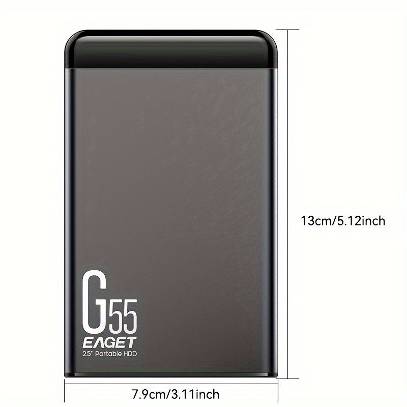 Eaget G55 High-Speed Portable External Hard Drive - Metal Enclosure HDD Durable Mobile Storage Device, USB 3.0, Plug & Play, 500GB Available, Ideal for Pcs, Macbook, Ps4/5, Xbox, for Smart Tvs