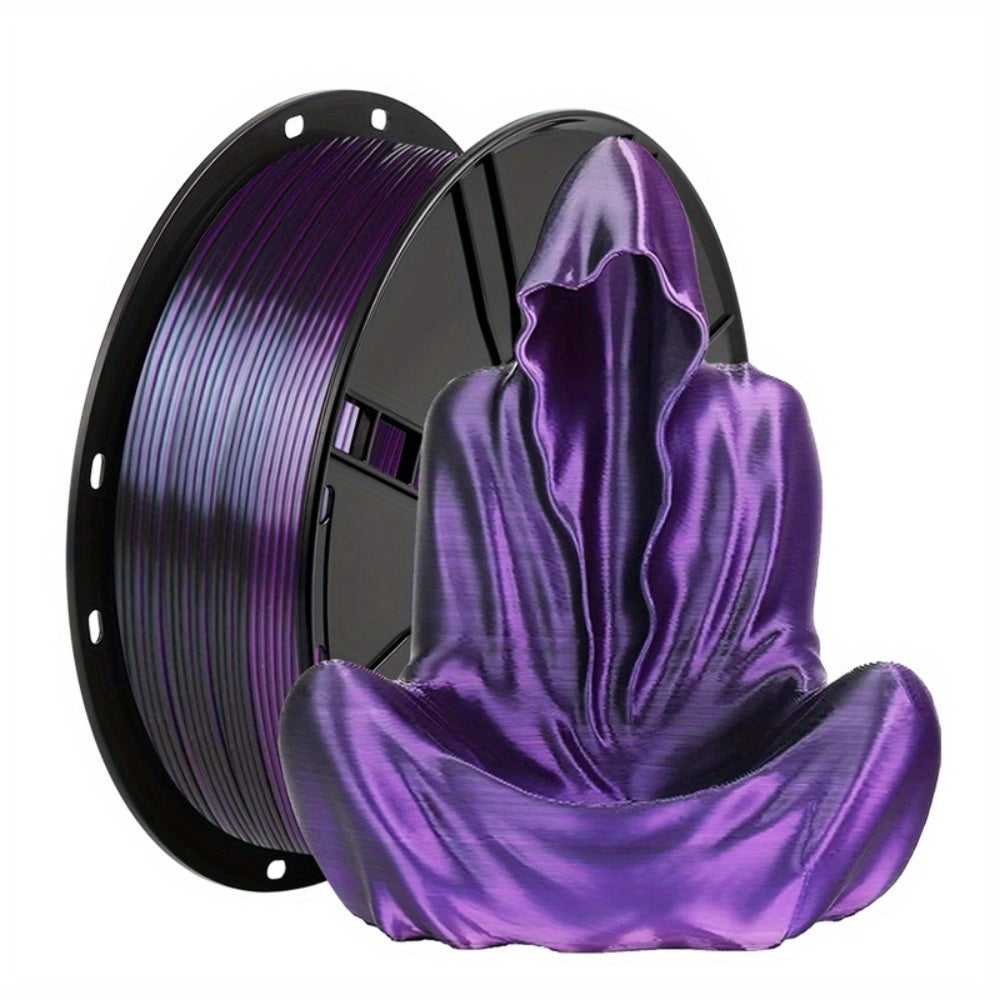 1kg (2.2LB) PLA 3D Printer Filament - Black/ White + Multicolor (Dual/ Tri/ Rainbow) 1.75mm, High Gloss Finish, Low Warping, Works with Creality Ender 3/ 5/ Neo