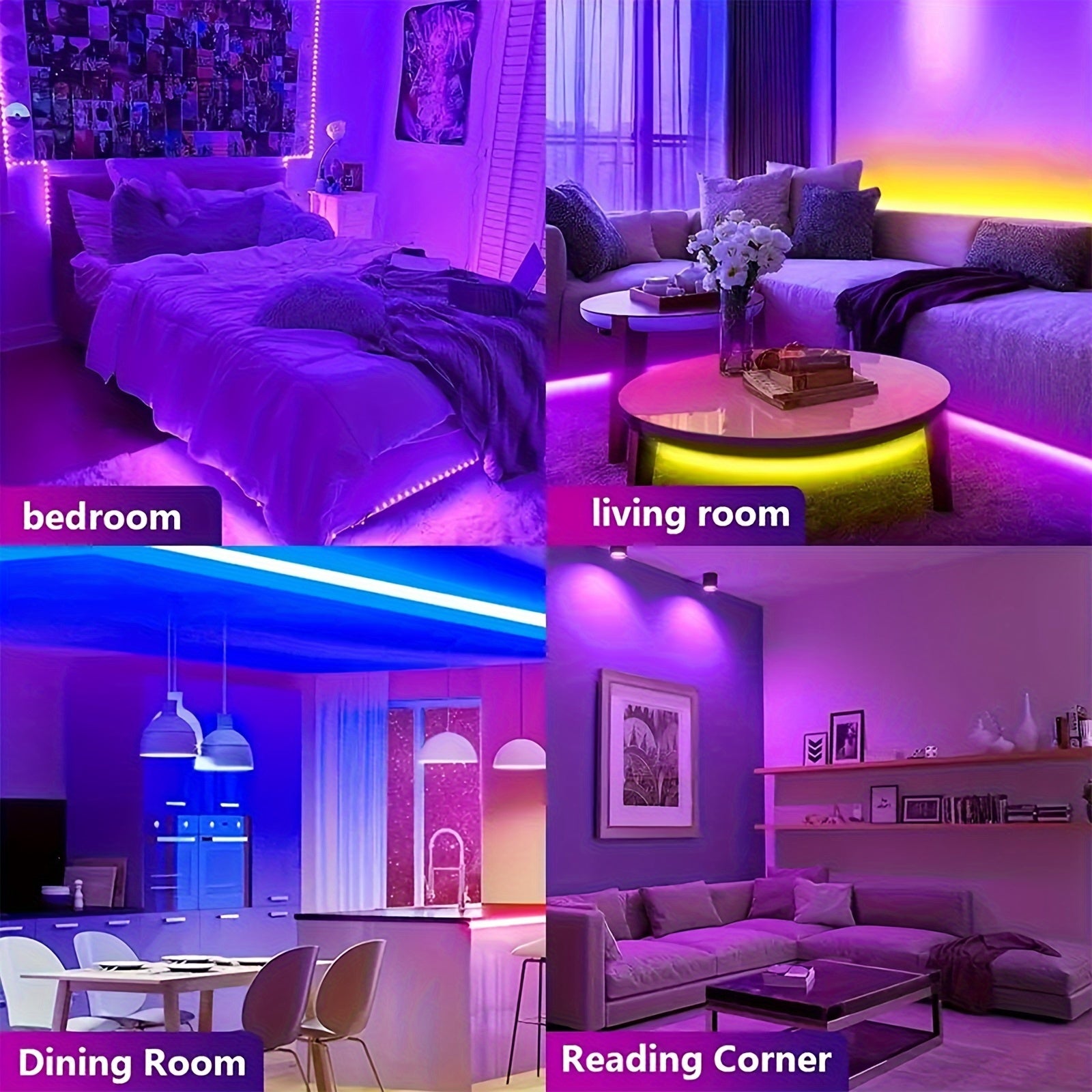 NBBUFF 100ft LED Lights For Bedroom, Color Changing LED Strip Lights With 44 Keys Remote And Power Supply, LED Light Strip For Festival, Wedding Decor. Happy Carnival!