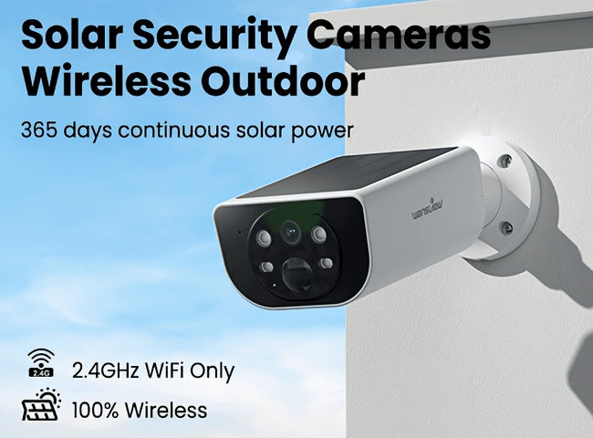 Wansview Solar Security Camera Outdoor, Wireless Security Camera, 2K HD Resolution, Color Night Vision, Two-Way-Audio, Motion Detection, SD Card/Cloud Storage, Compatible with Alexa/Google Home, 1/2/3/4 Solar Cam & 1pc Battery Camera