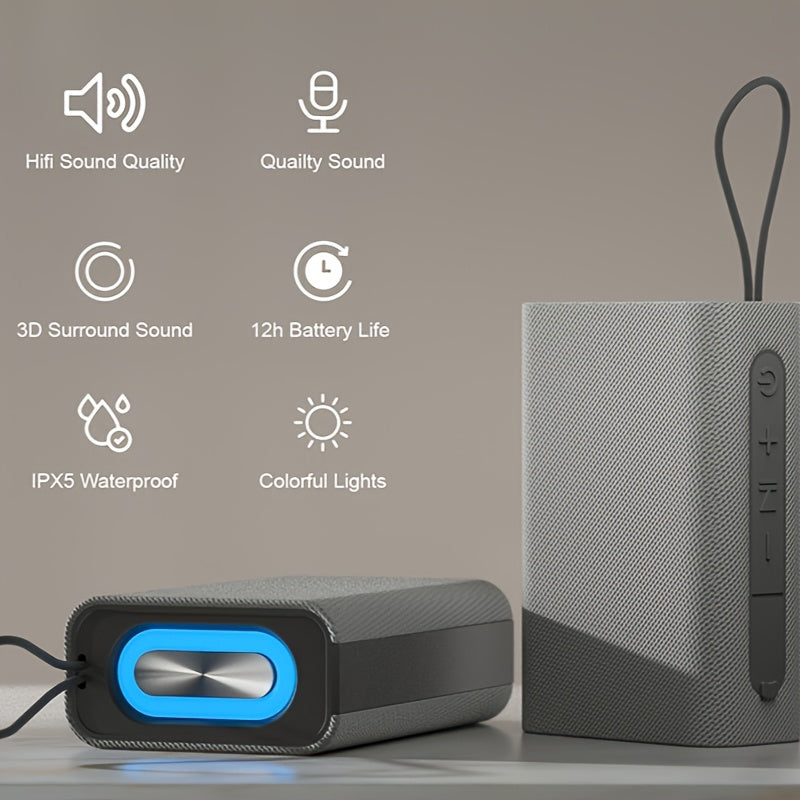 PEICHENG Portable Wireless Speaker with Stereo Surround Sound, USB- & -Operated, USB-C, for PC/Smartphone/Tablet, /Outdoor Speaker System, Compact for, Gym, Travel, Button-Controlled Easy