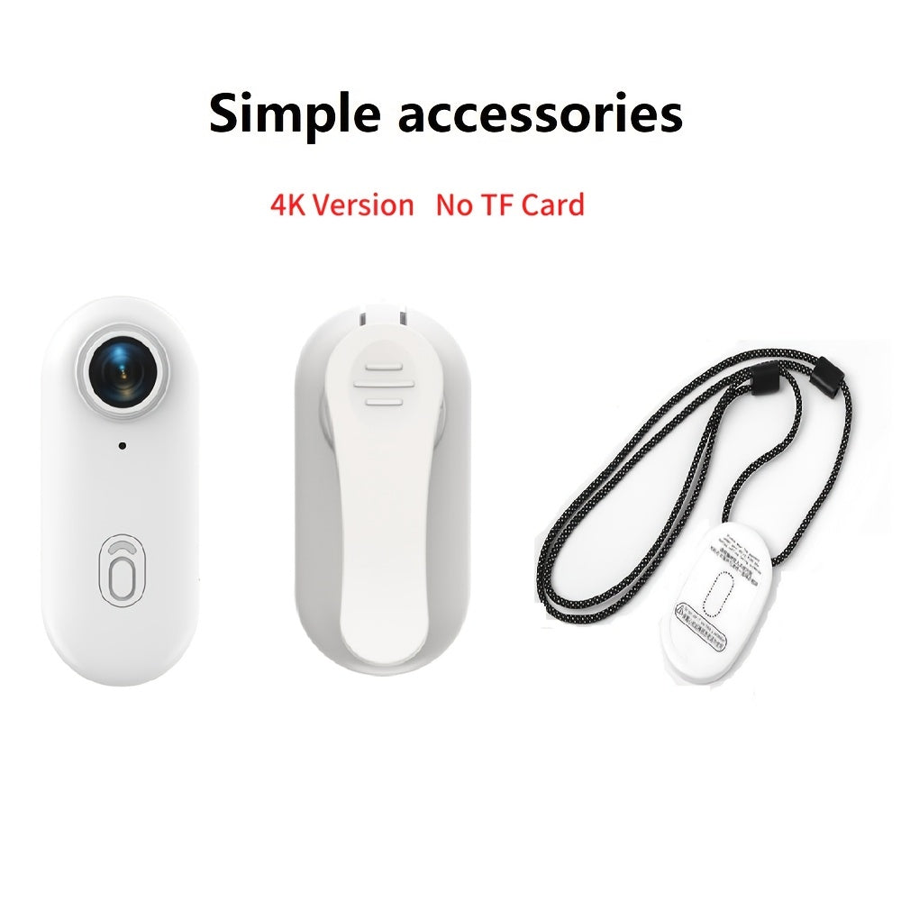 4K 1080P Thumb Action Camera, HD Sports Camera, Automatic Exposure, TF Card Compatible, 800mAh Battery, Rechargeable Lithium-Polymer, Ideal for Cycling, Hiking, Sports Enthusiasts