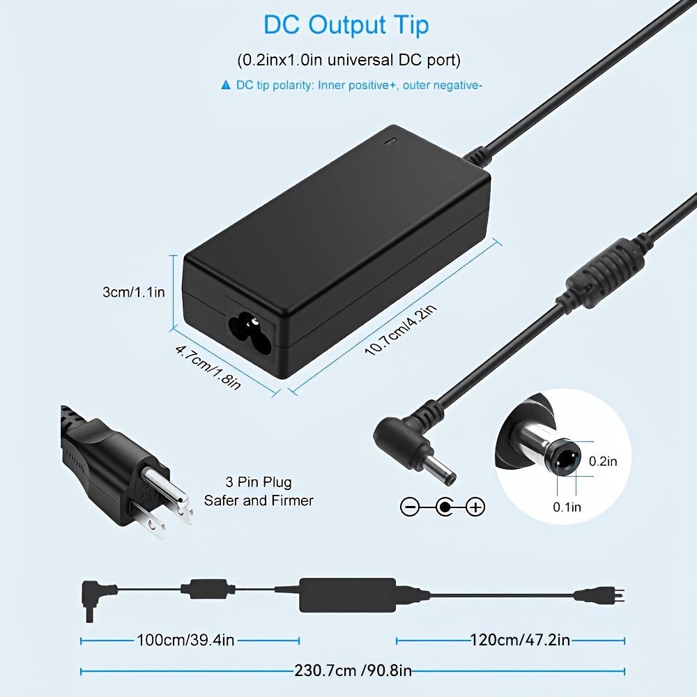 ALITOVE 19V 3.42A 65W With 9 Adapters, DC Power Adapter, Laptop Charger, Monitor Power Cord. Multi-interface Design Supports Adaptation To Various Devices Such As Monitors, Laptops, And Audio Equipment