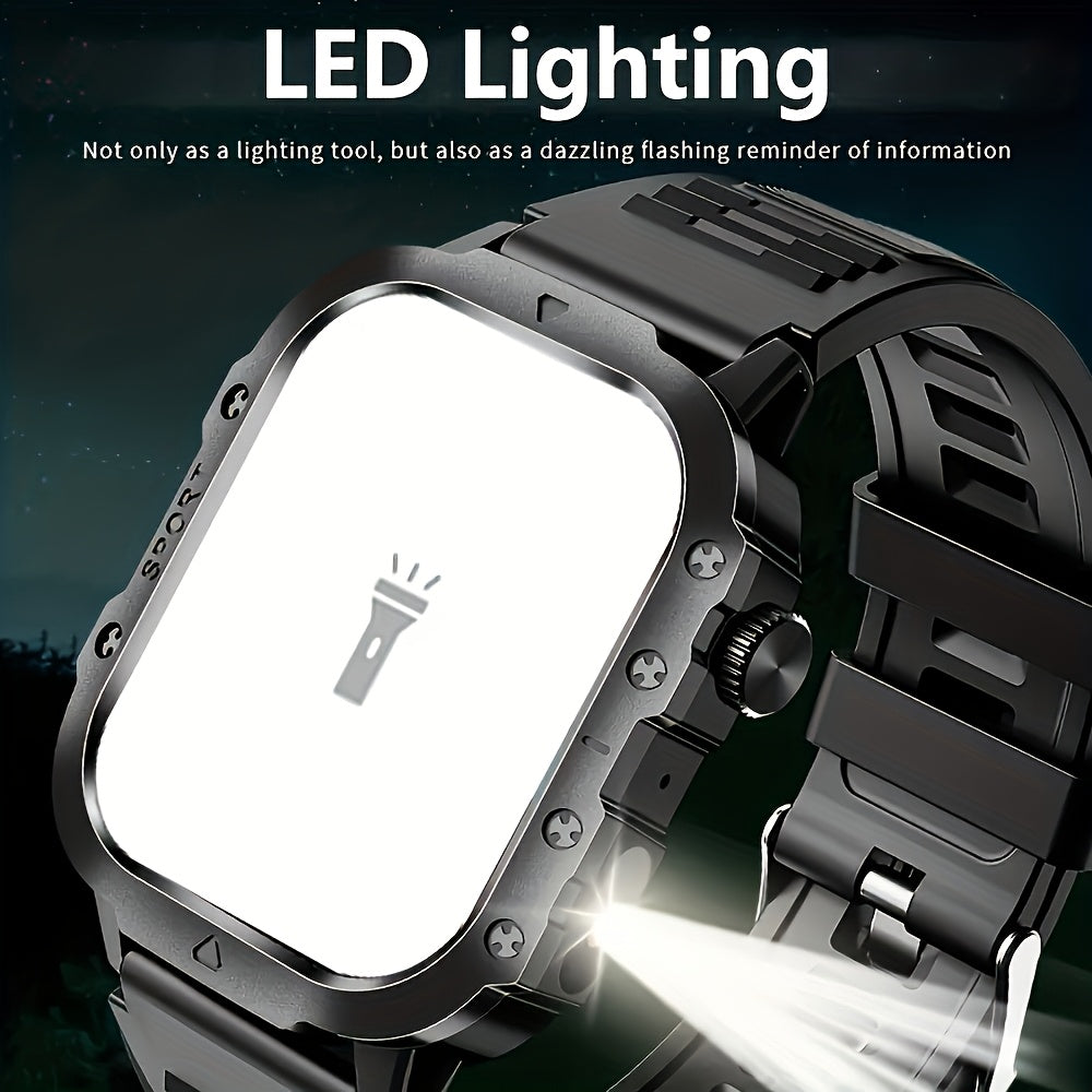 Large-Screen Smartwatch Compatible for iPhone & Android, Wireless Smartwatch with Wireless Calling/SMS, Fitness Tracker, Remote Camera Control, USB Rechargeable Smartwatch Suitable for Men & Women, Clear Display, Modern Design for Travel Gift