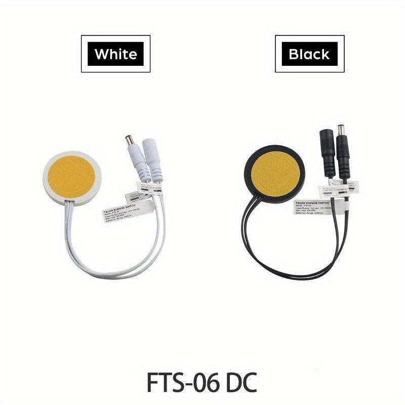 DC5-24V 25mm Wooden Furniture Touch Sensor LED Dimming Switch | 5A Hidden Surface Switch for LED Light Strip Decoration, Suitable for Halloween, Christmas Party, Black, White