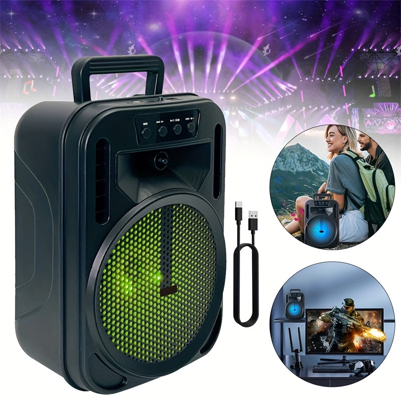 1100W Portable Wireless Speaker with Lighting, Loud Subwoofer Stereo, Bass Technology, Speaker Stand And Microphone, Built-In 1800Mah Rechargeable Battery, Long Playback Time for Outdoor Parties