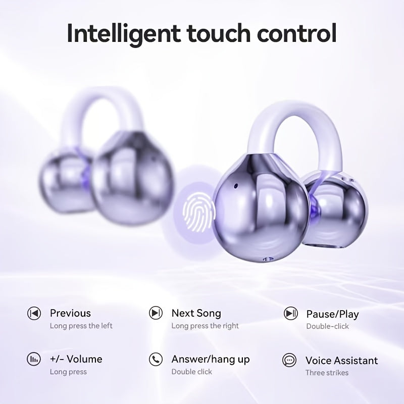 Ear-clip Wireless Earpuds, Open-Ear Wireless Headphones, Low-latency HD Calls, Comfortable And Stable To Wear, Suitable For Small Ears And Glasses Wearers, Choose Between Clip-on Wireless Earphones And Translation Earphones; Wireless Version 5.4