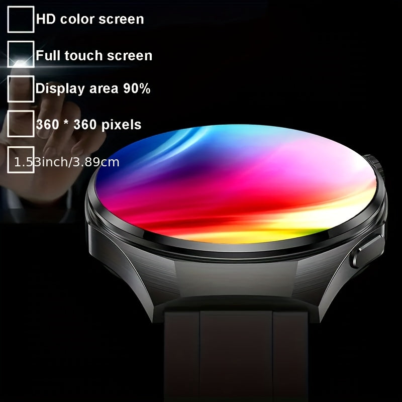 [Valentine's Day Gift] Valentine's Day Gift: Men's Smartwatch - HD TFT Display, Hexagonal Bezel, Wireless Calling & Messaging, 150+ Sports Modes, Dynamic Activity Tracker, Weather Alerts, Android/iOS Compatible (Black Silicone Strap), Activity Monitoring,