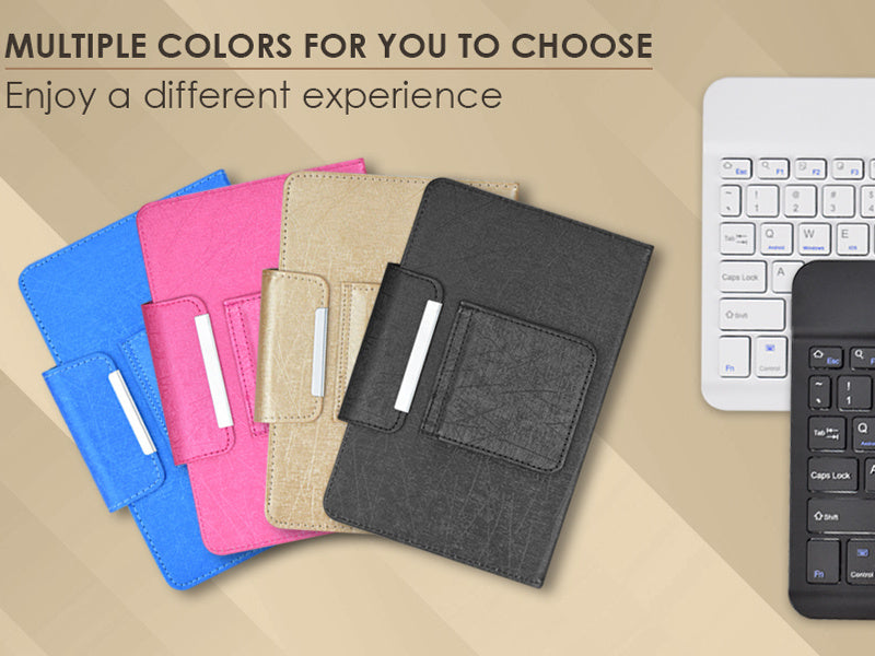 Universal 10.1 Inch Android Tablet Case with Keyboard, Removable Wireless Wireless Keyboard + PU Leather Folio Book Cover + Stand, Travel Portable Sleeve for Ios/Android/Windows System Tablet