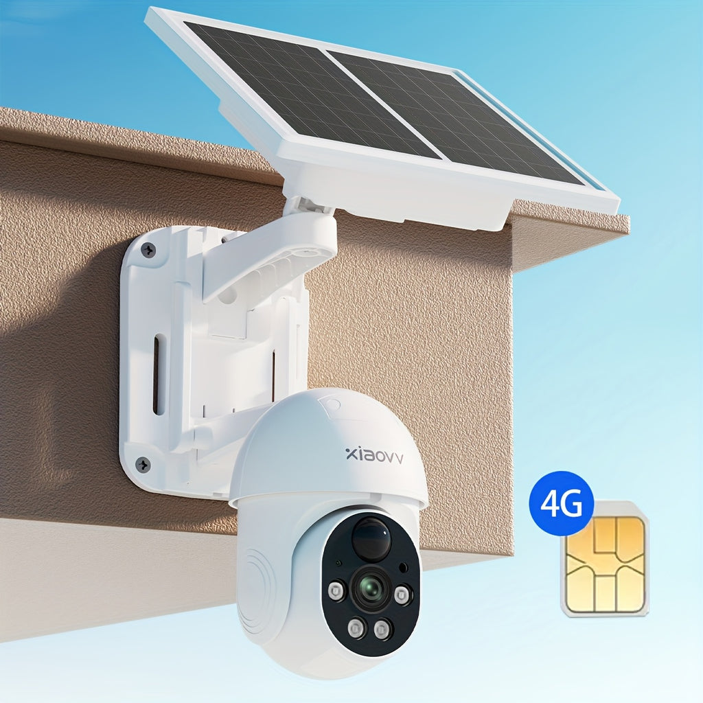 XIAOVV P6 1080P WiFi Wireless Solar Security Camera 360 Degree PTZ Battery Powered Home Surveillance Camera with Motion Detection, Color Night Vision, Two-way Audio