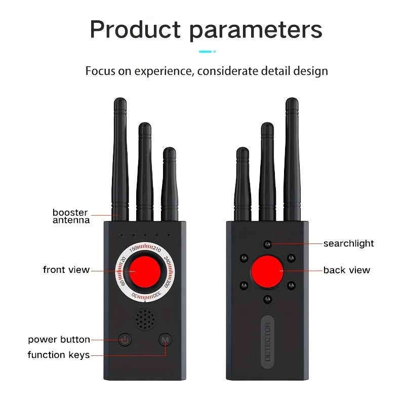 Rechargeable Portable Privacy Scanner - Accurately Detects Hidden Cameras, Wireless Infrared Cameras And USB Charging Bugs for Advanced Security And Privacy - No Wireless Signal Transmission for Extra Peace Of Mind