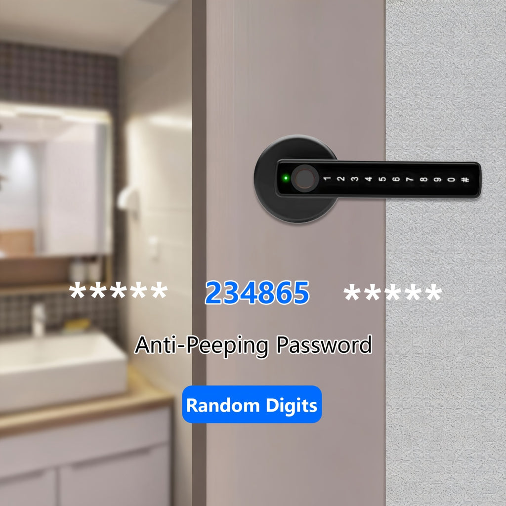 Smart Fingerprint Door Lock Knob, Keyless Entry Door Lock with Handle, IC Cards/Codes/Keys/Fingerprints Biometric Electronic Keyless Entry Lock for Bedroom Home Hotel Office