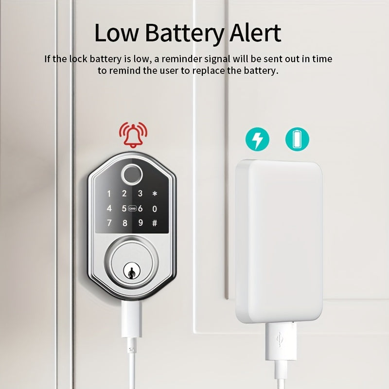 Biometric Fingerprint Smart Door Lock, Keyless Entry, Automatic Locking, Electronic Keypad , Biometric Recognition, Anti-peeping Password, Easy to Install