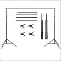 SH Backdrop Stand 10x7ft(WxH) Photo Studio Adjustable Background Stand Support Kit with 4 Crossbars, 4 Clamps And Carry Bag for Parties Events Decoration
