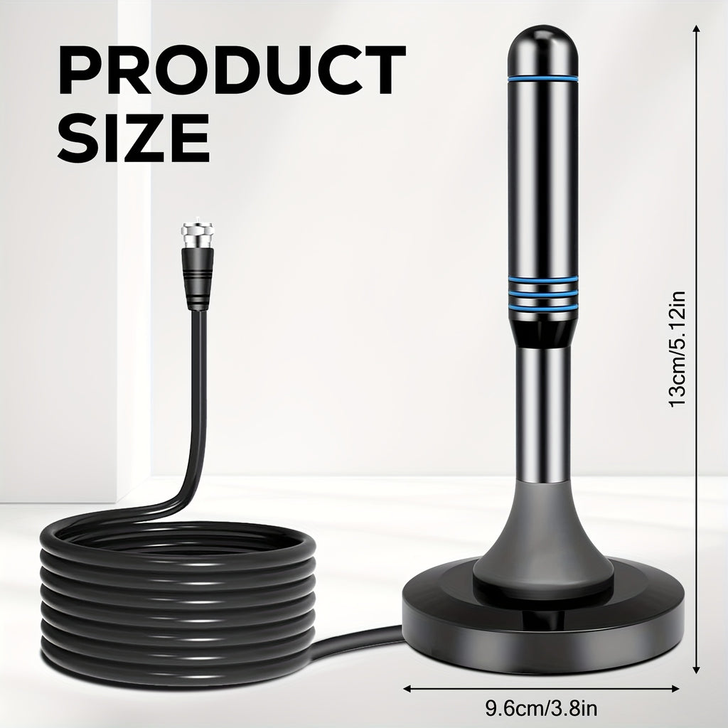 10Ft Coax Digital Tv Antenna | Indoor Hd Tv Antenna For Smart Tv And Old Tv, Supports 4K 1080P With Signal Booster, Long Range For Local Channels